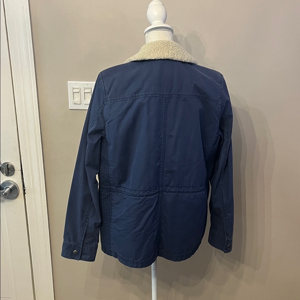 Gap Navy Jacket With Shearling Collar - image 4